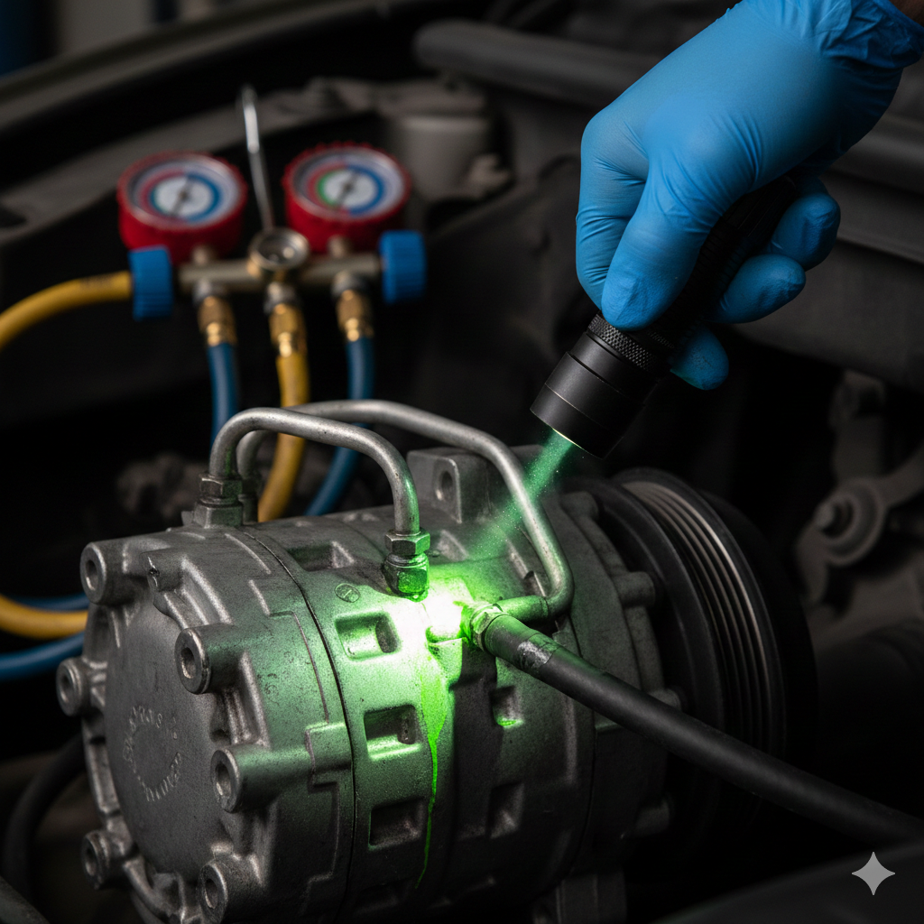 Car AC Refrigerant Leak Repair